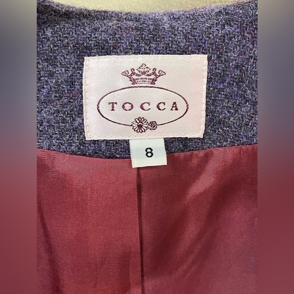 TOCCA 100% Wool Vintage Peacoat Plum Color Size 8 - Picture 11 of 12